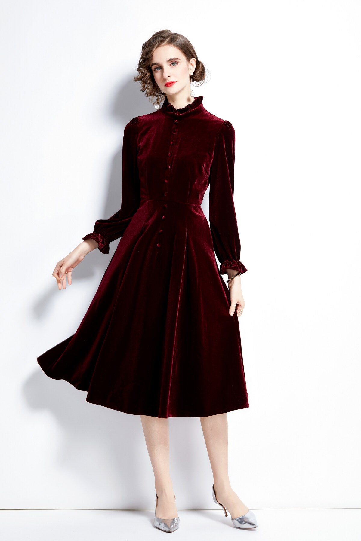 royal palace velvet dress all wine 1