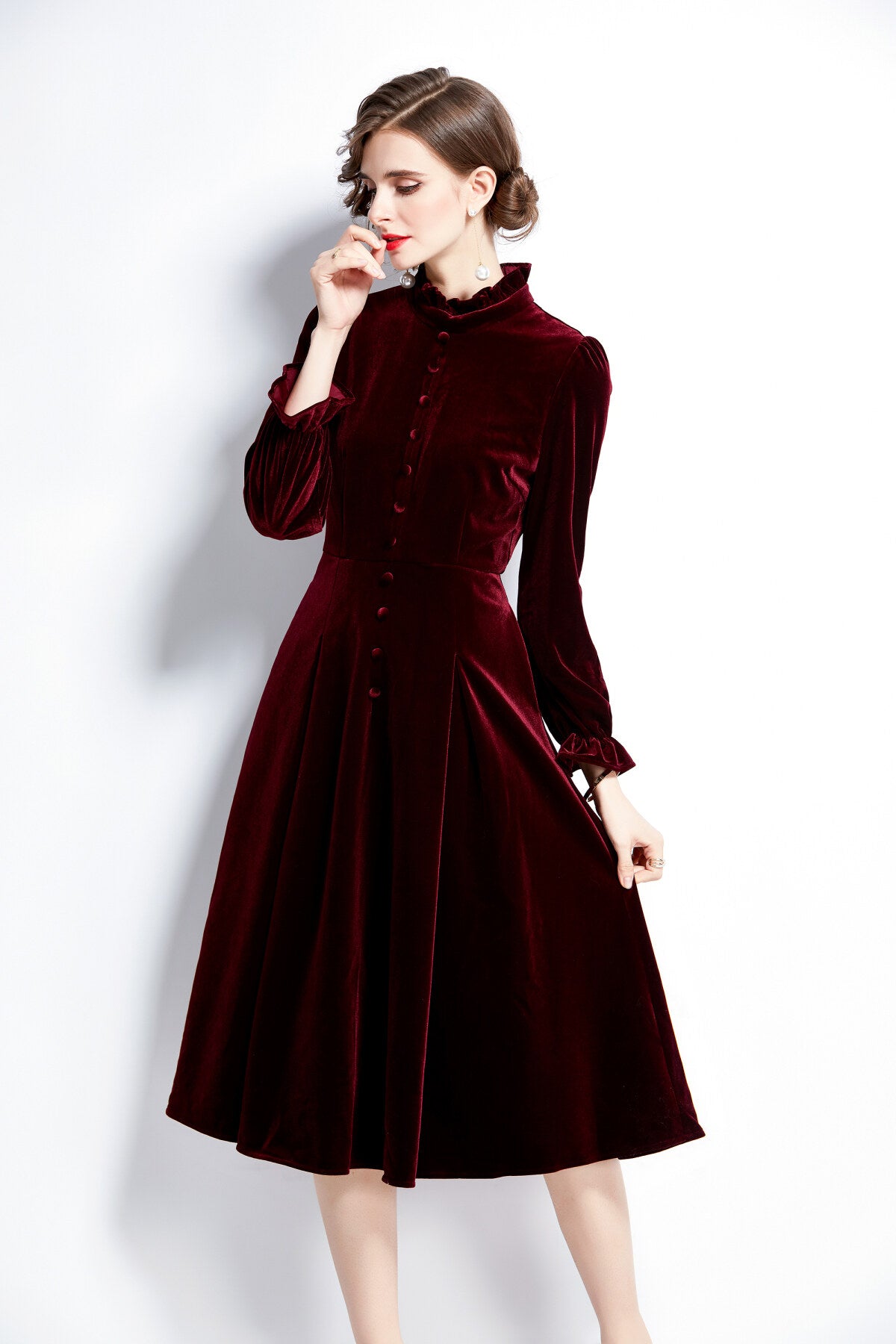 royal palace velvet dress all wine 2