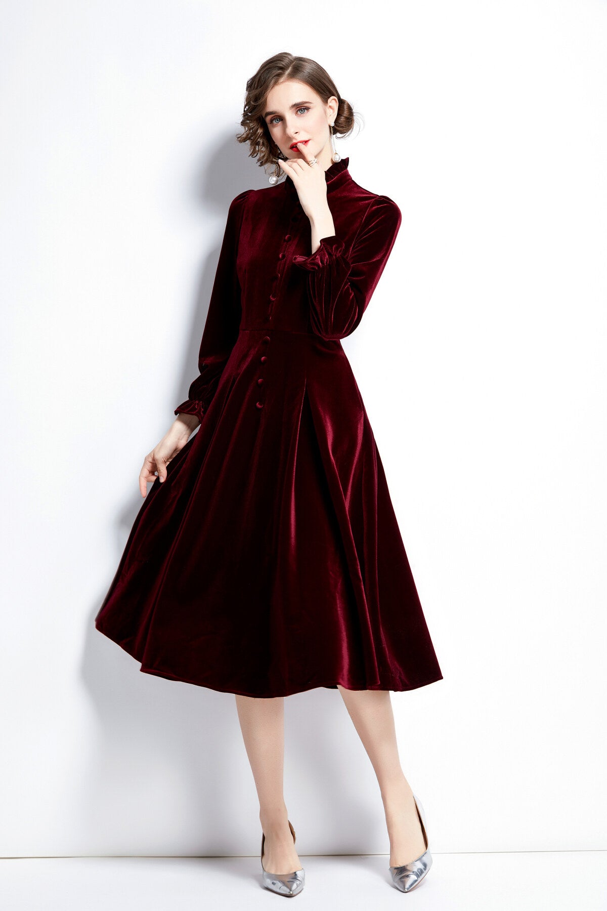 royal palace velvet dress all wine 3