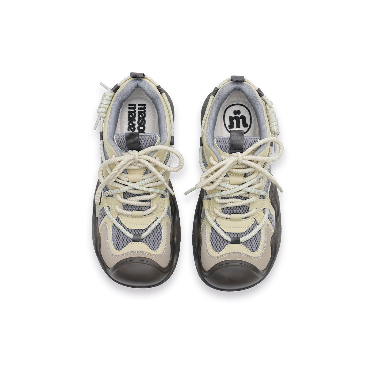 rugged chunky platform sneakers all beige 5