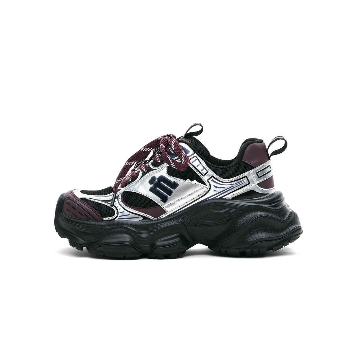 rugged platform sneakers all maroon 1