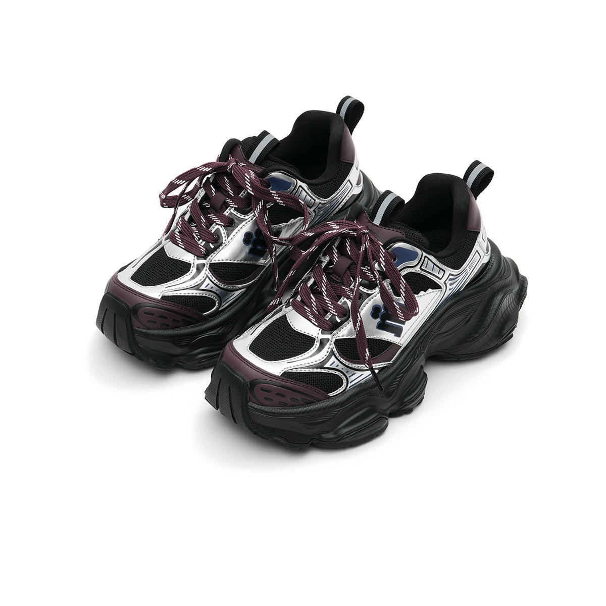 rugged platform sneakers all maroon 2