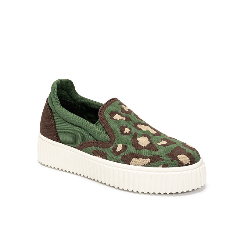 safari thick soled sporty casual slip ons all green 2