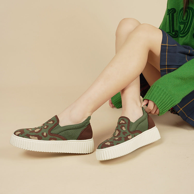 safari thick soled sporty casual slip ons all green 6