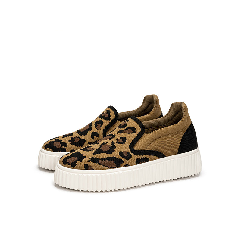 safari thick soled sporty casual slip ons all leopard 3