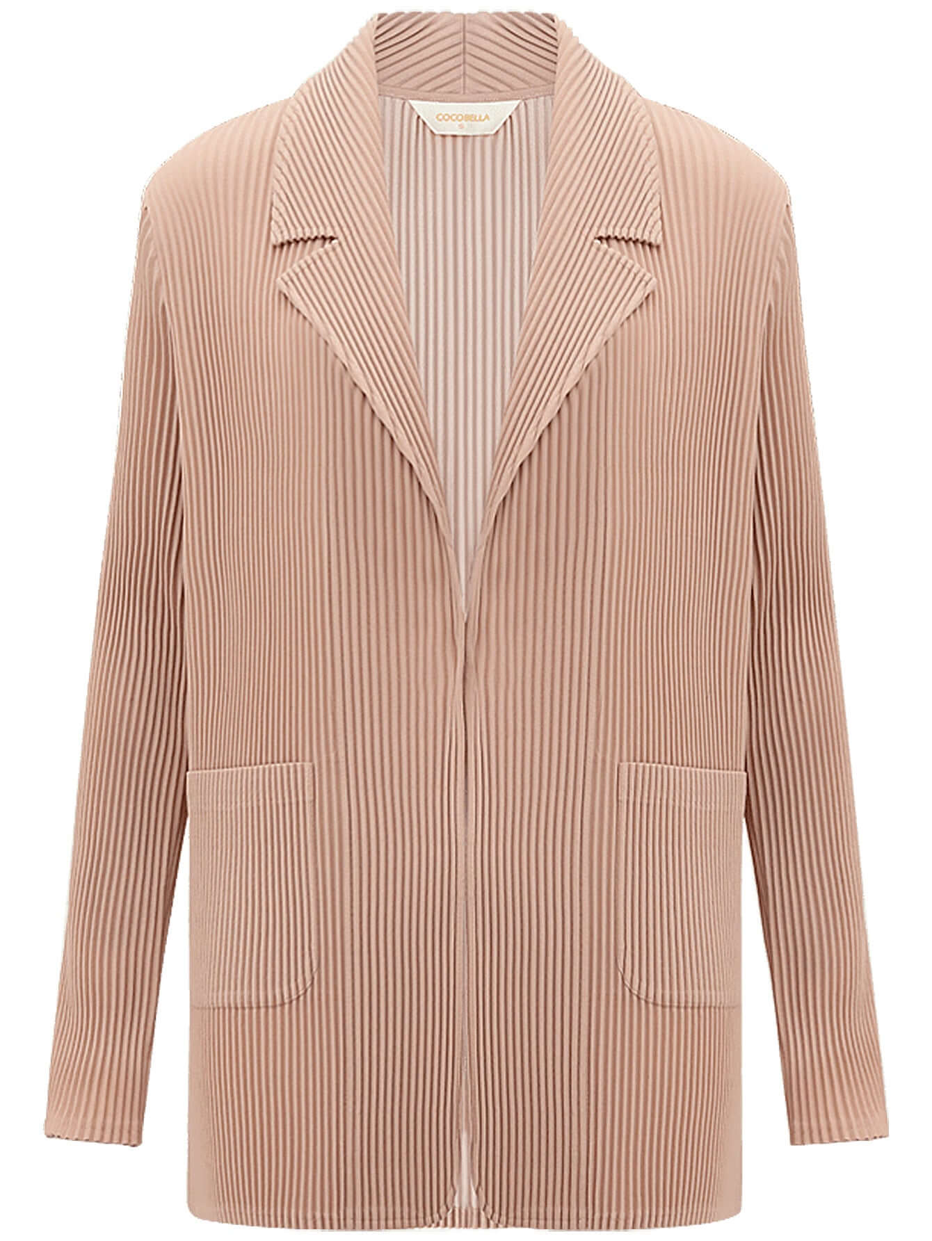 salmon pink pleated blazer all pink 4