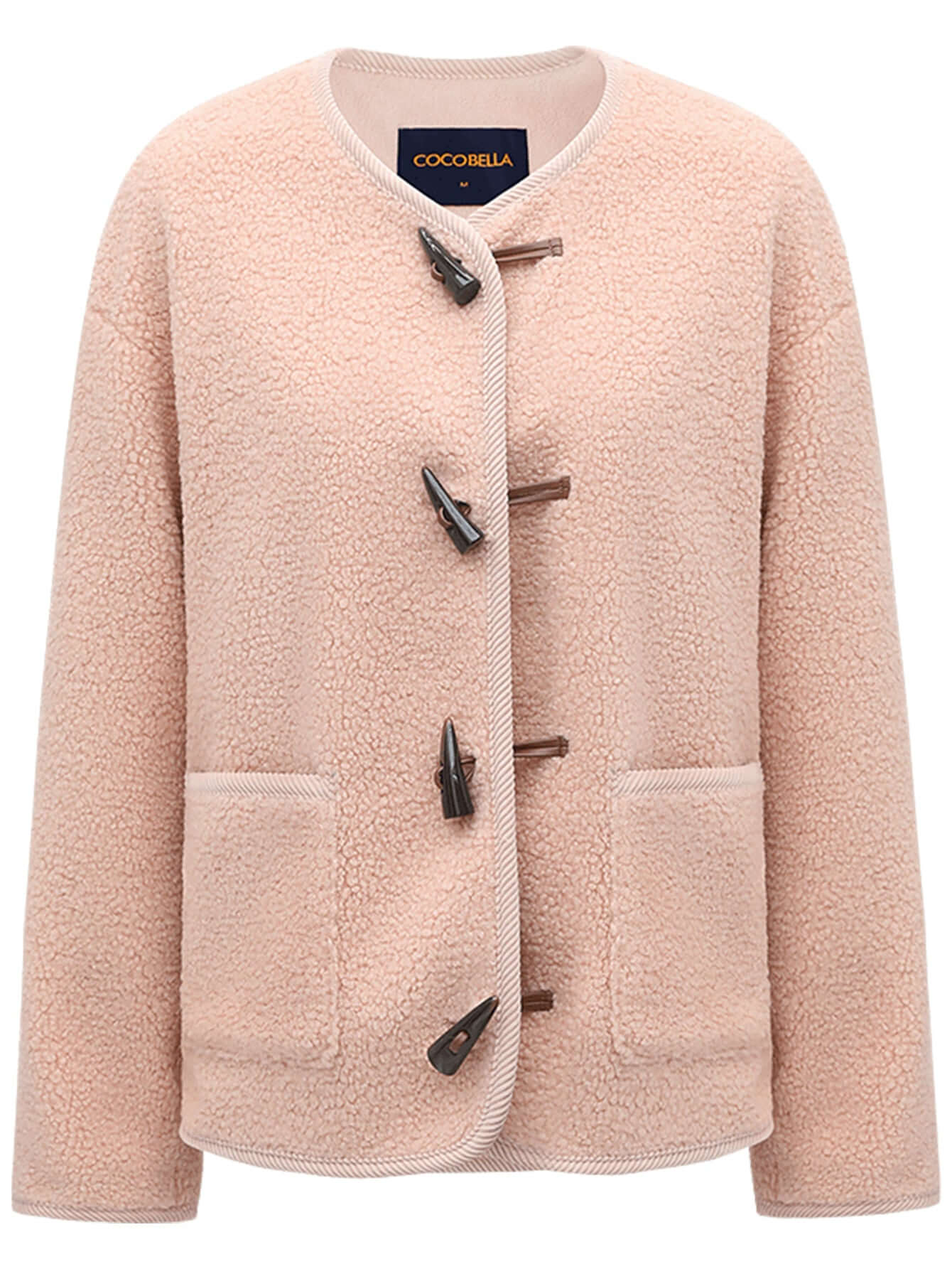 salmon pink retro plush fleece jacket all pink 4