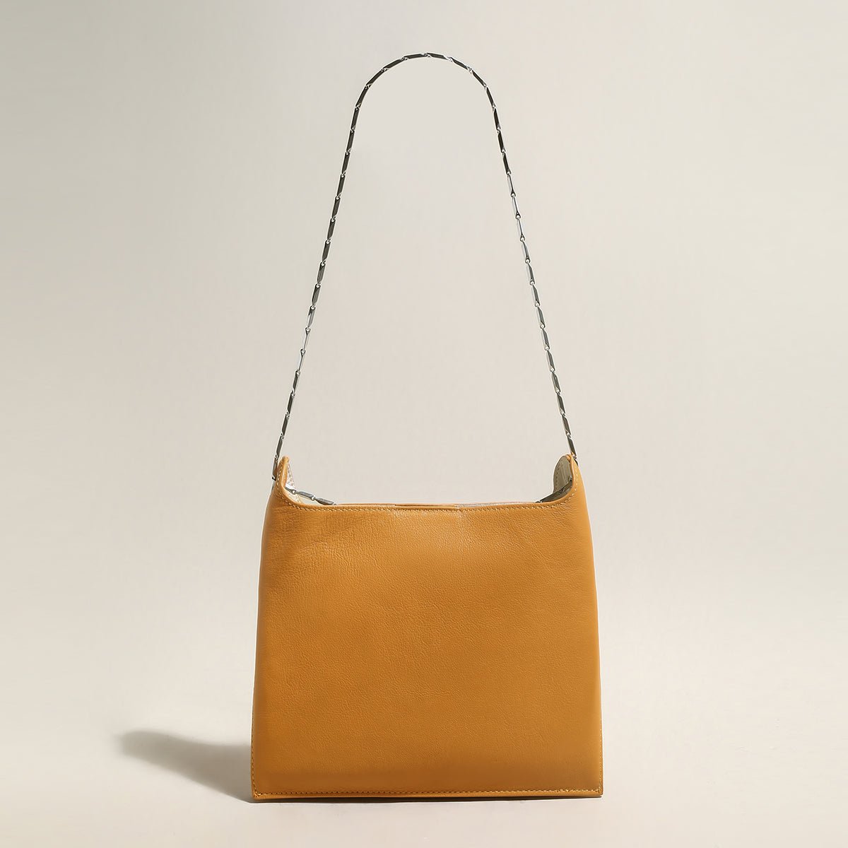 sandra leather shoulder bucket bag brown 1