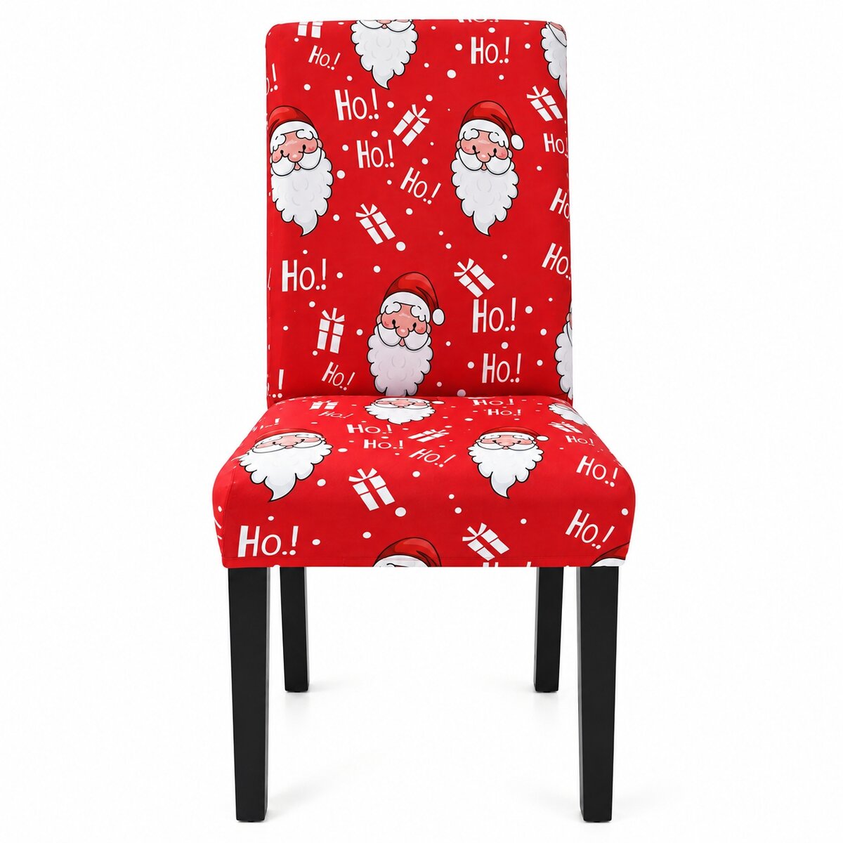 Ho Ho Ho Santa Christmas Chair Cover – Stretch Dining Chair Slipcover