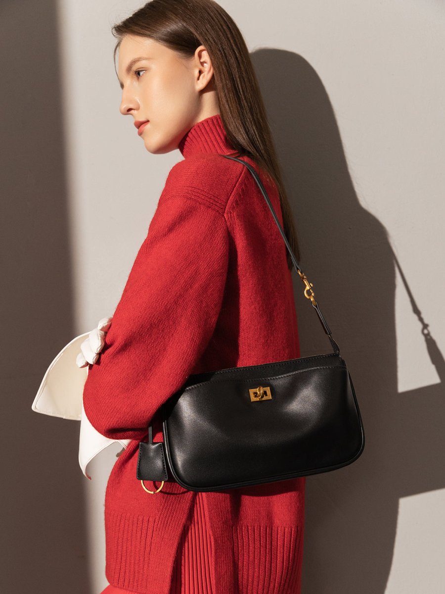 santa monica leather shoulder bag gold 5.JPG