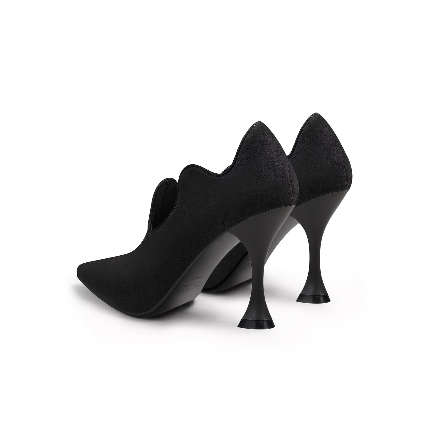 scallop wavy suede stiletto pumps all black 5