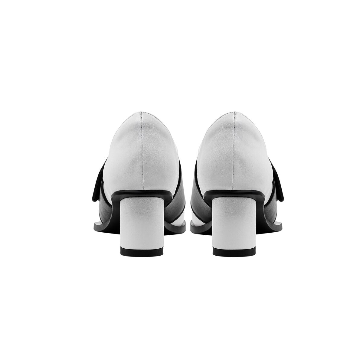 Sculpted Pointed Toe Leather Loafers with Quilted Strap