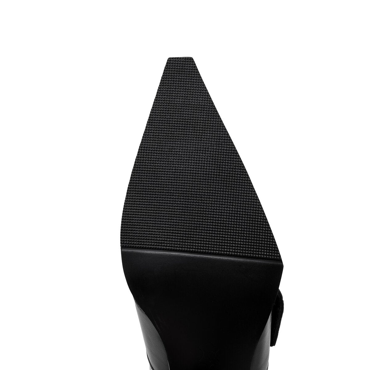 Sculpted Pointed Toe Leather Loafers with Quilted Strap