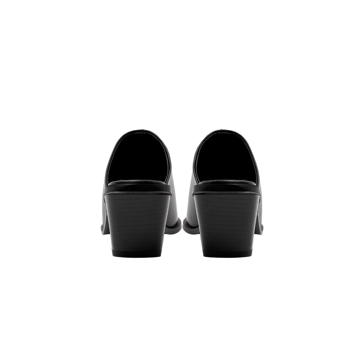 Sculpted Wedge Heel Pointed Toe Leather Mules