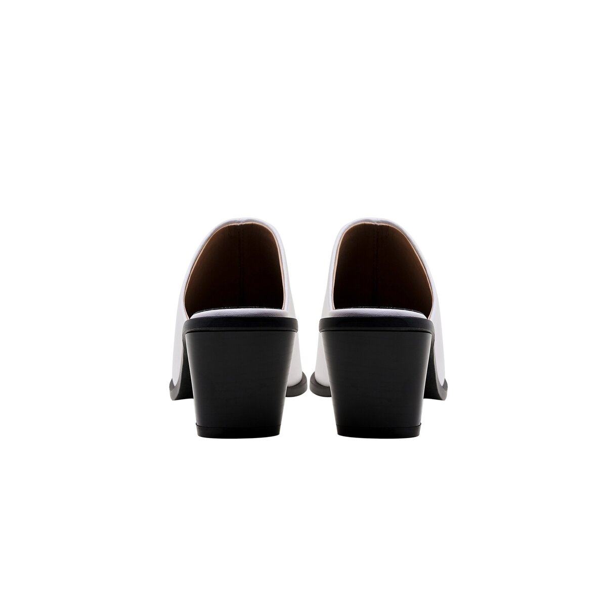Sculpted Wedge Heel Pointed Toe Leather Mules