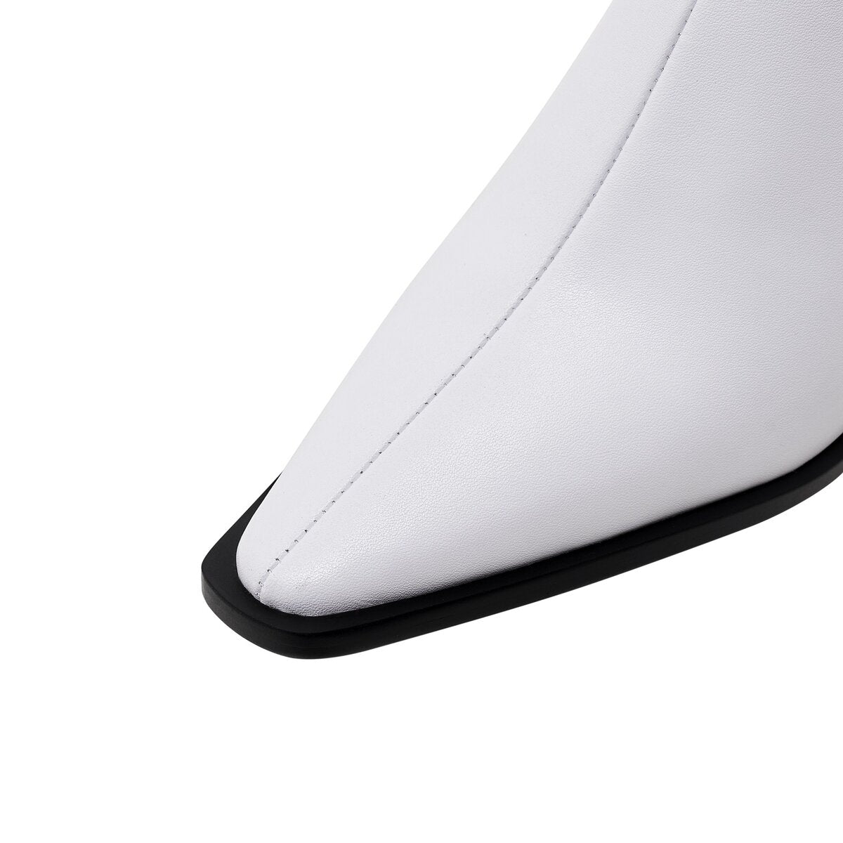 Sculpted Wedge Heel Pointed Toe Leather Mules