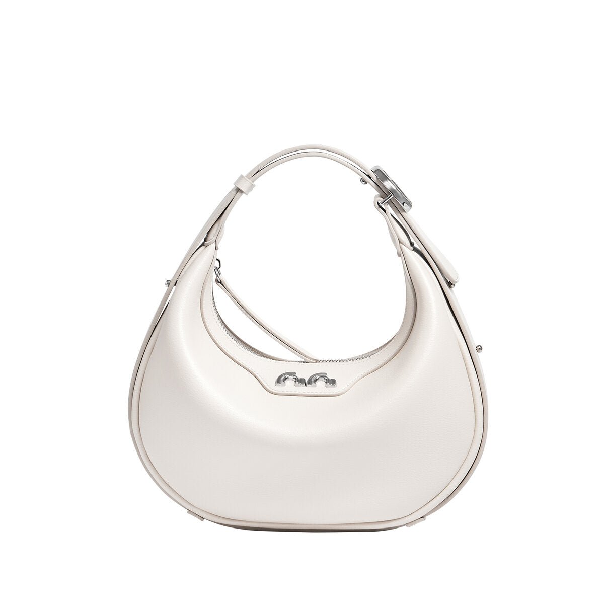 Sculptural Half Moon Calf Leather Crescent Shoulder Bag