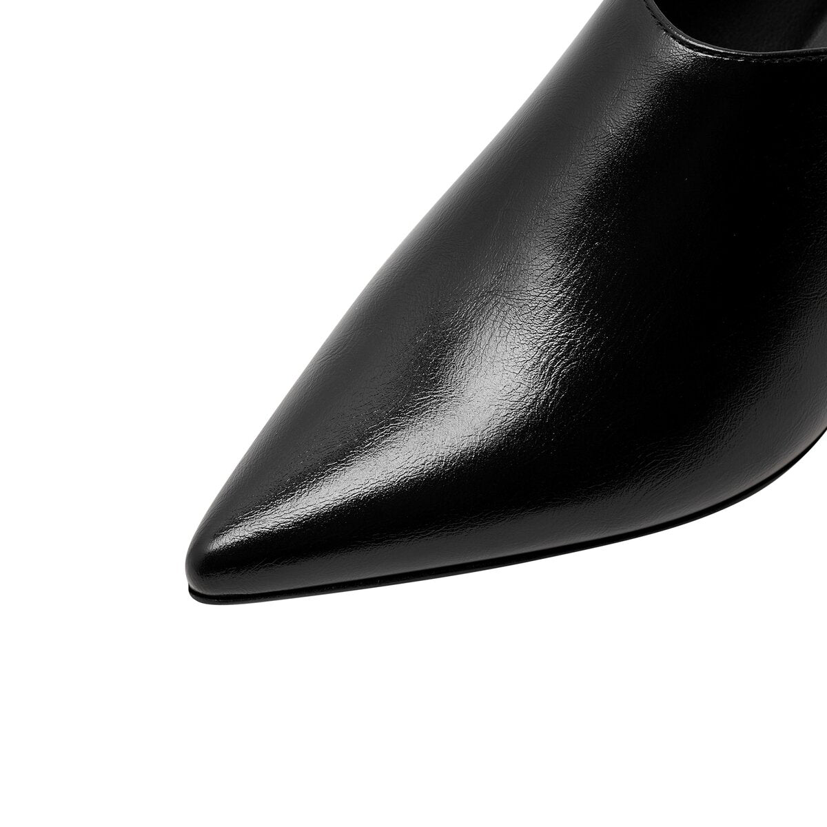 Sculptural Sphere Heel Pointed Toe Leather Mules