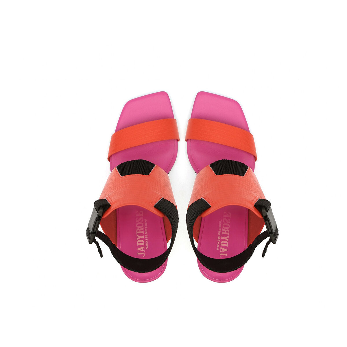 Sculptural Square Toe Ankle Strap Sandals with Geometric Heel