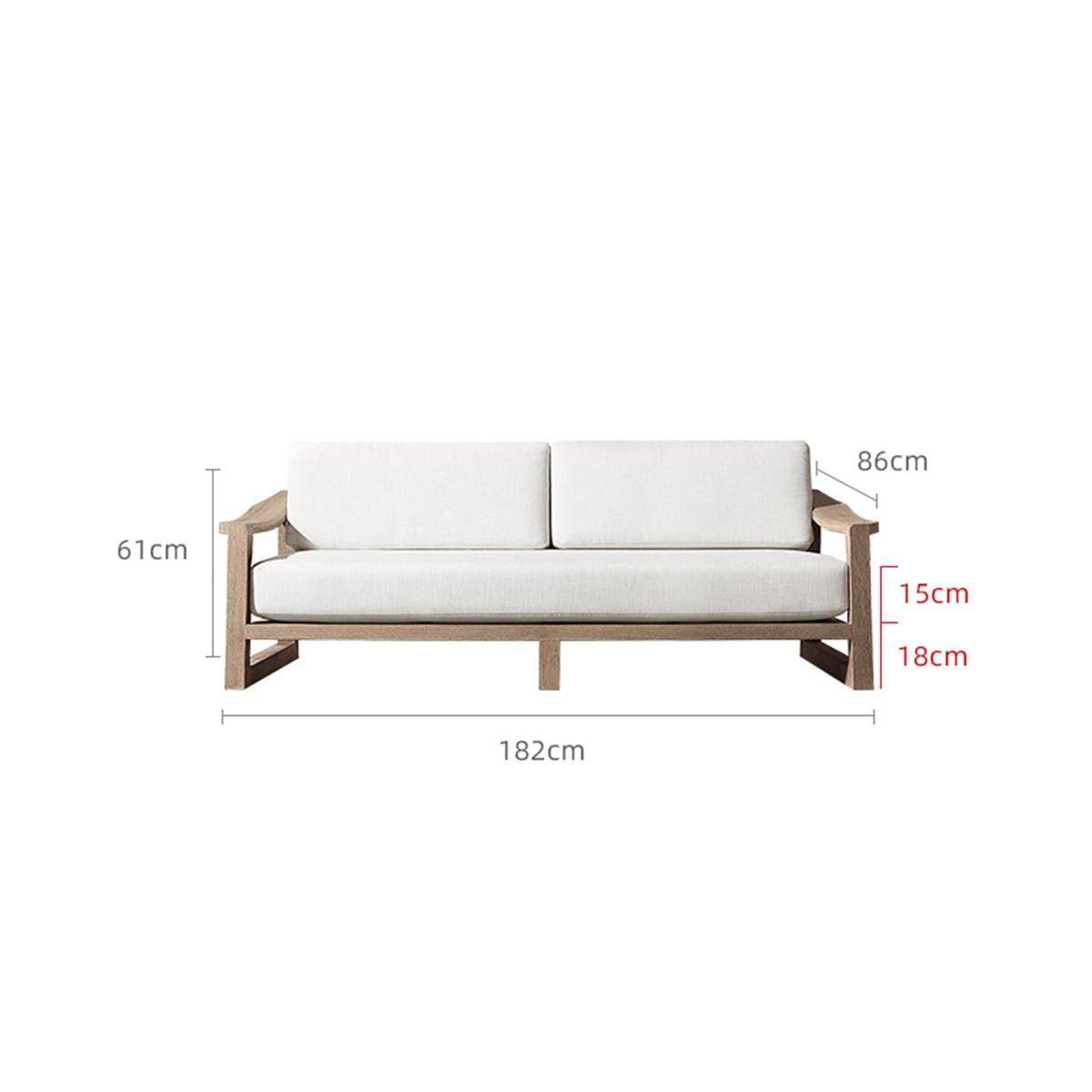 Sebastian Resort Teak Sofa - 0cm