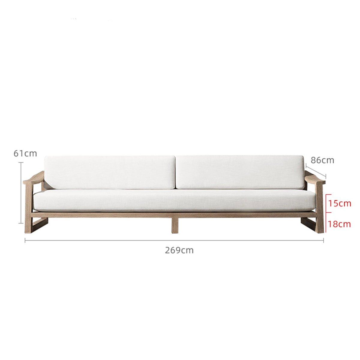Sebastian Resort Teak Sofa - 0cm