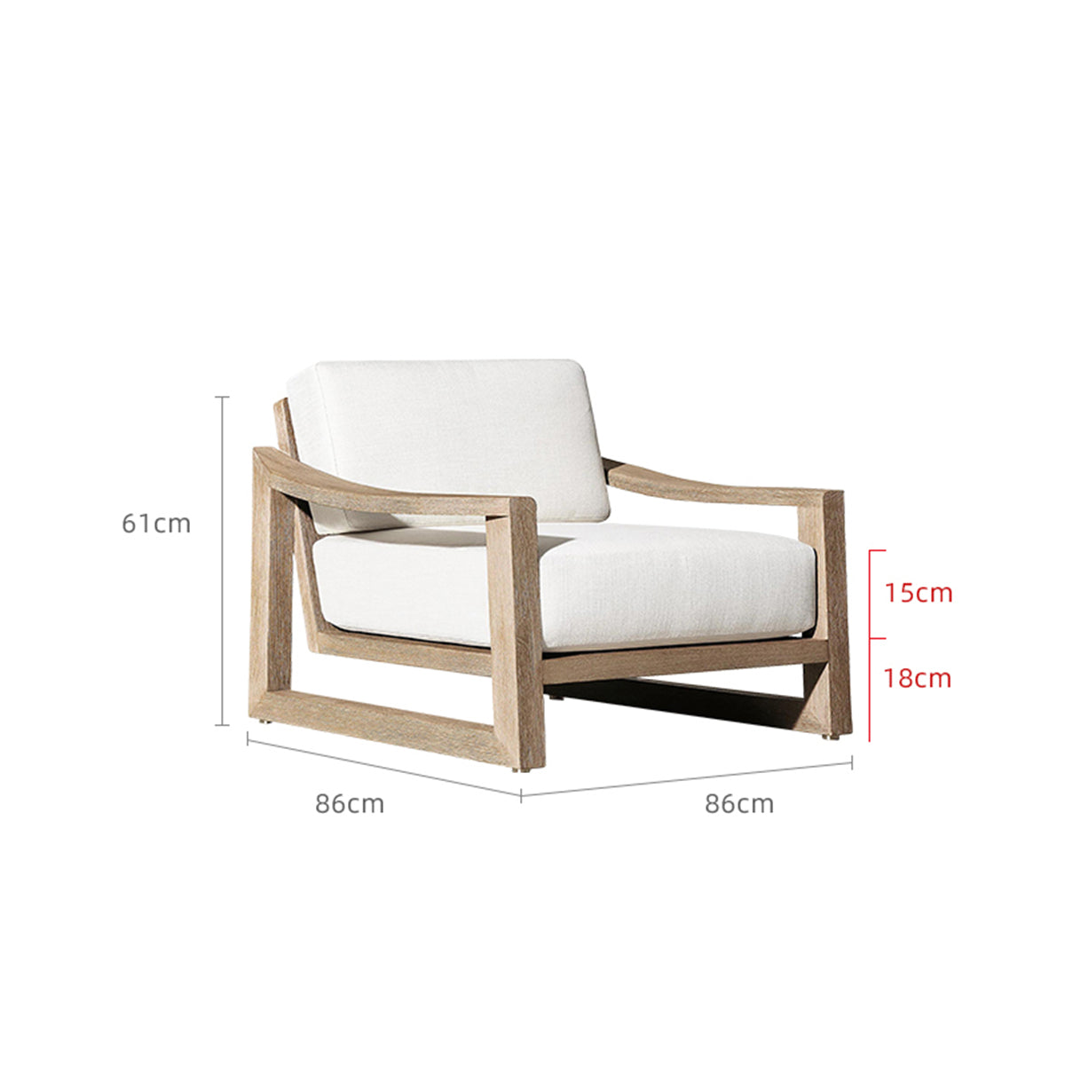 sebastian resort teak sofa single all 1