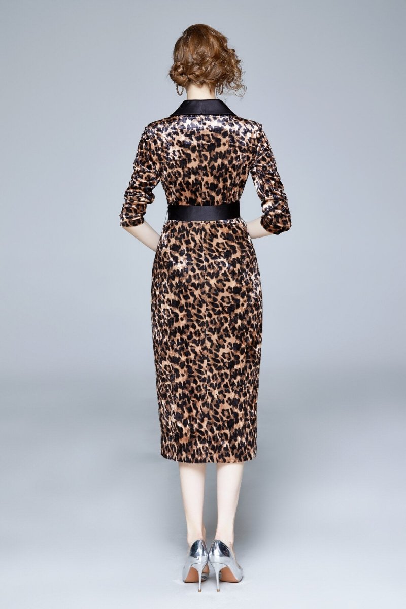 seductive french velvet coat dress all leopard 4