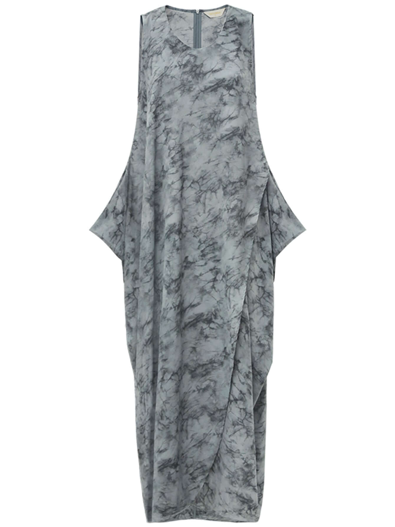 serene tie dye grey print tank dress all grey 4