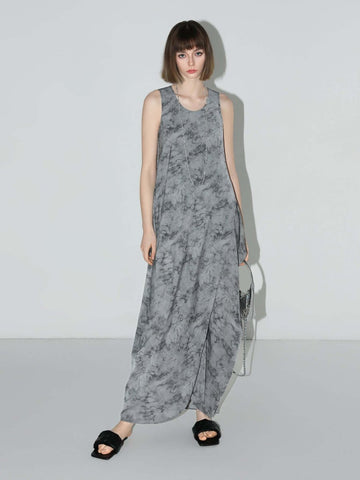 Serene Zen Tie-Dye Print Tank Dress