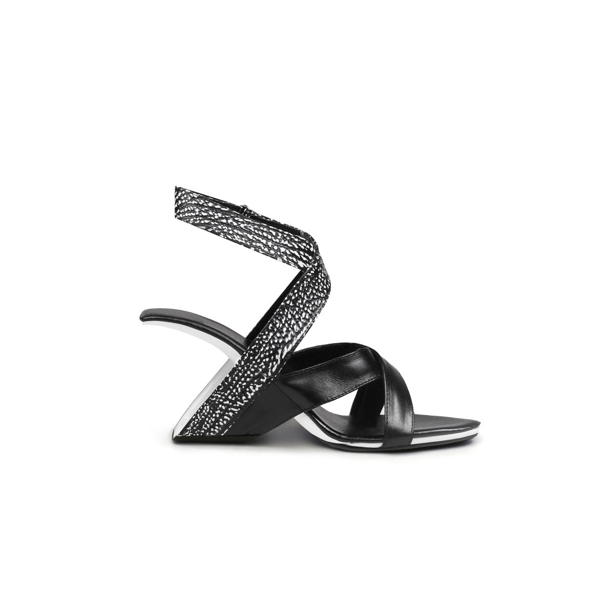 sexy criss cross ankle strap high heels all black 4