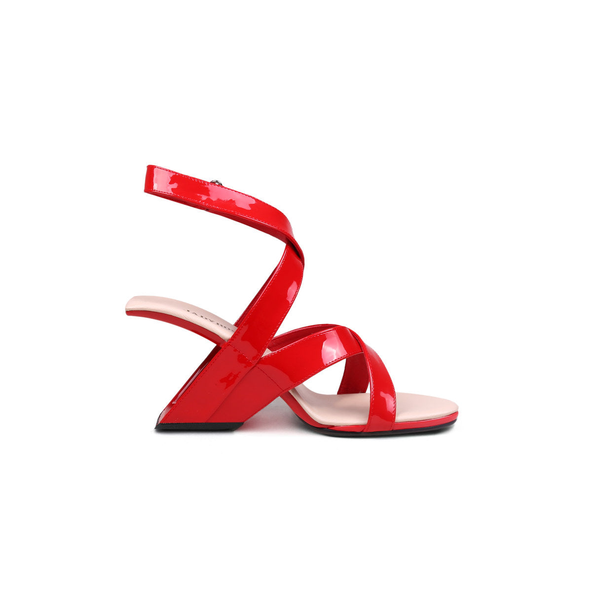 sexy criss cross ankle strap high heels all red 3