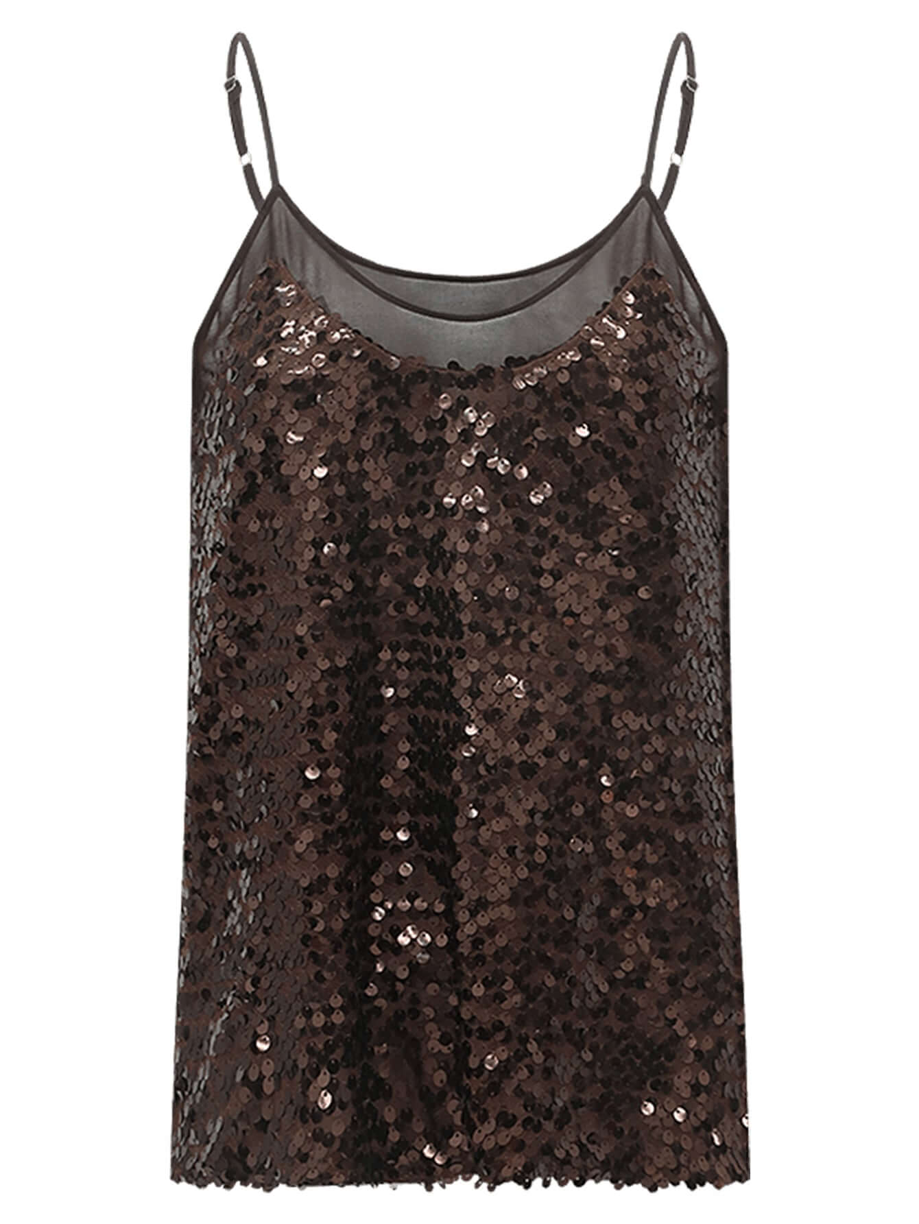 sexy glitter sequin camisole top all brown 4