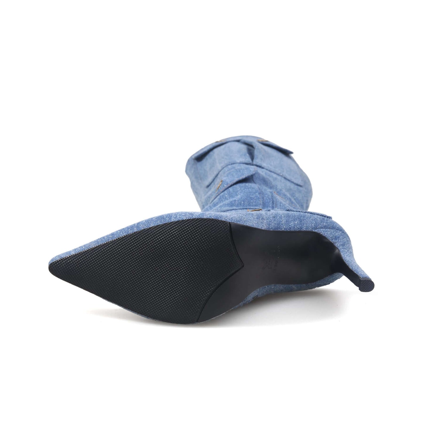 sexy knee high stiletto boots all blue 5