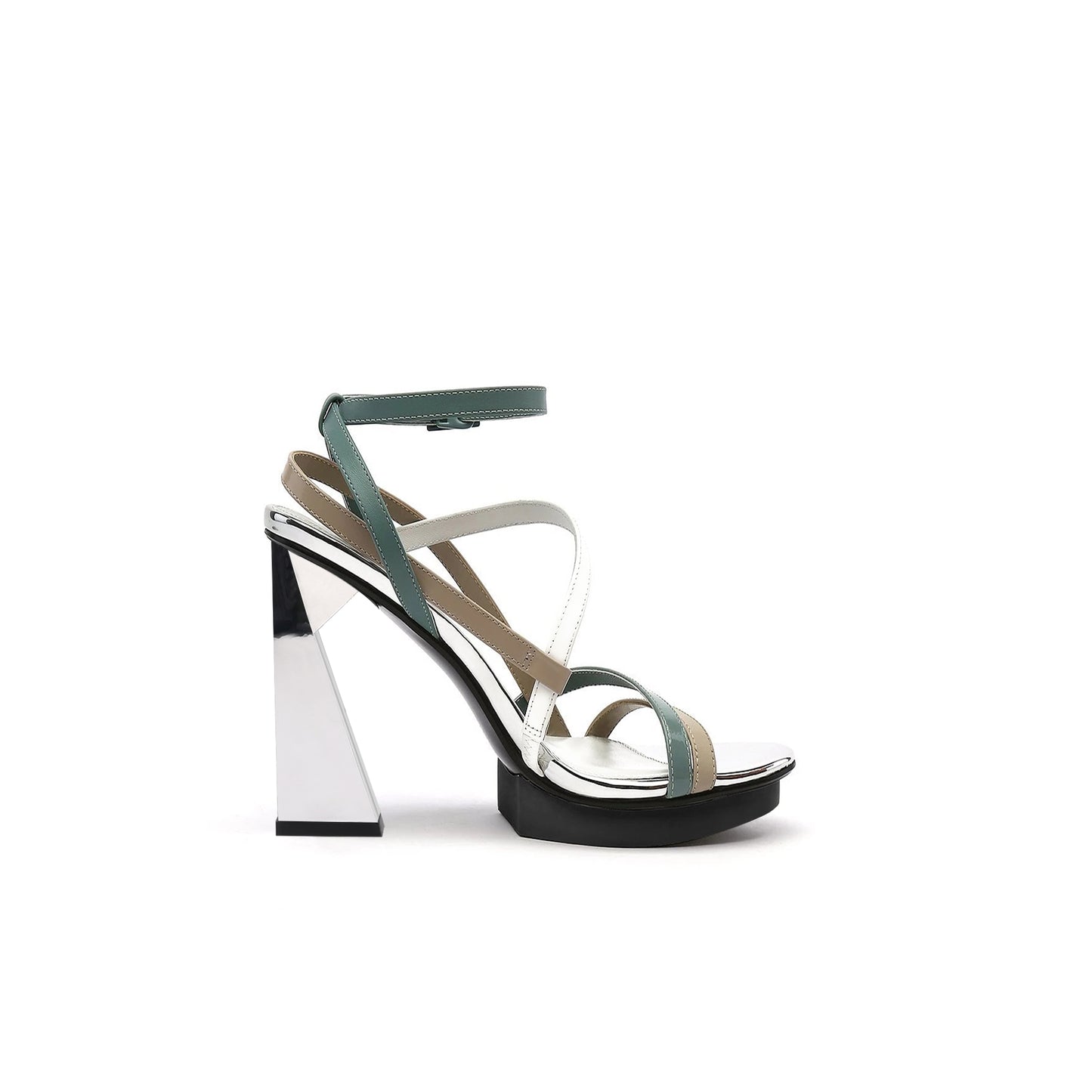sexy multi strap skyscaper heels all green 3