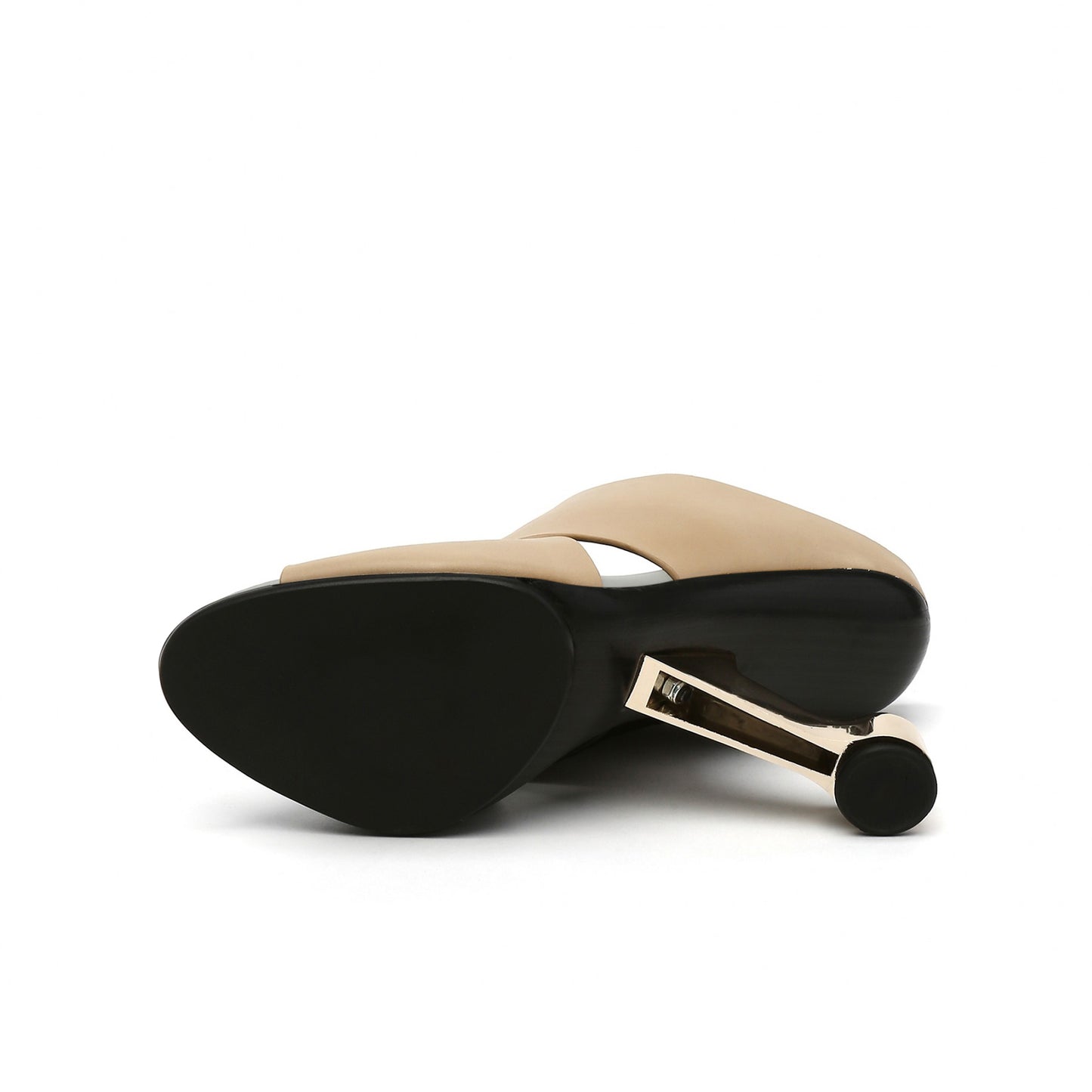 sexy open toe ankle mules all apricot 5