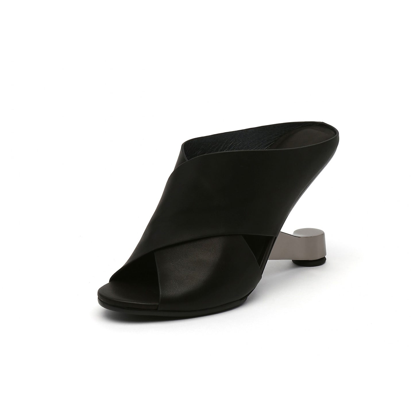sexy open toe ankle mules all black 2