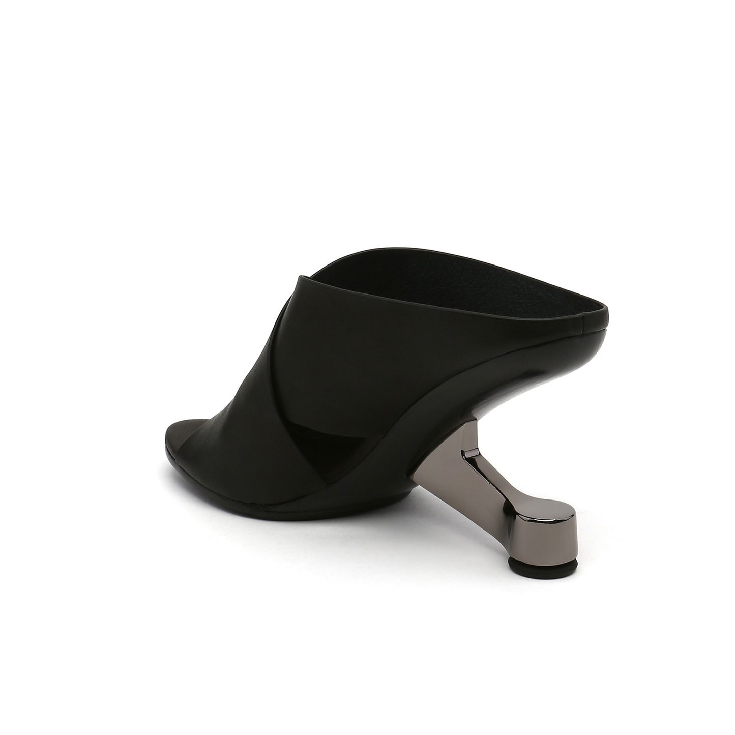 sexy open toe ankle mules all black 4