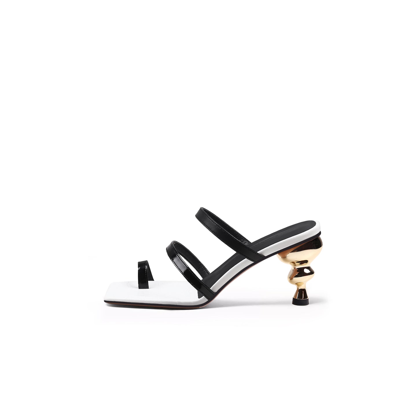 sexy square toe hour glass heels all black 1