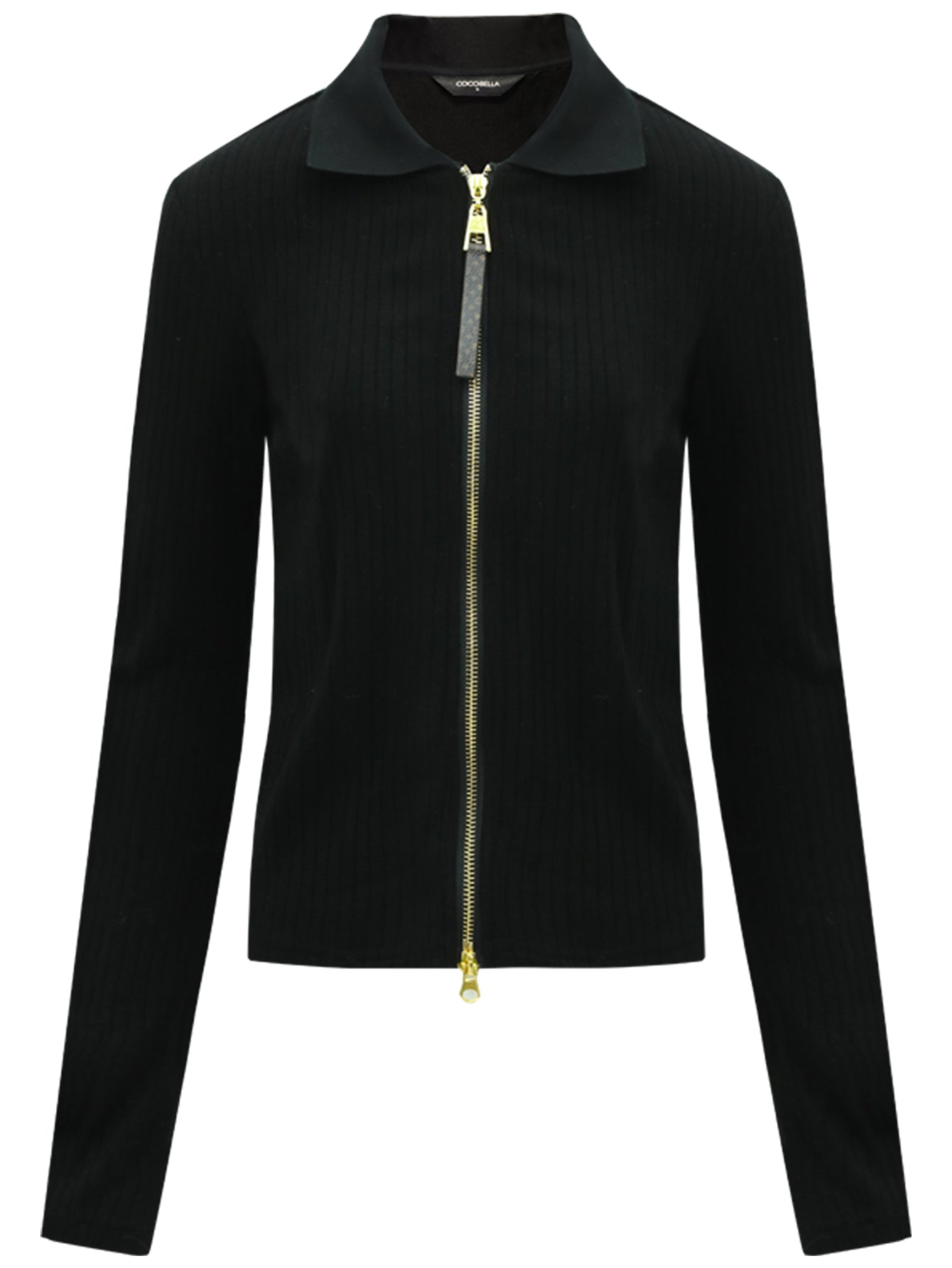 sexy v neck double zip cardigan all black 4