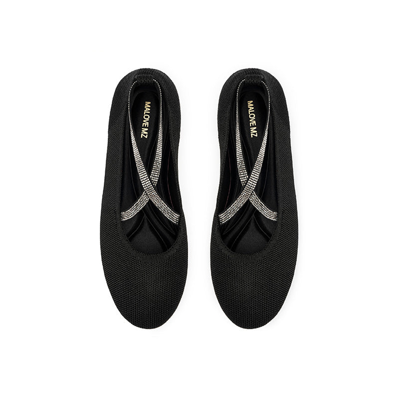shallow pointed toe flat versatile commuter ballet shoes all black 2