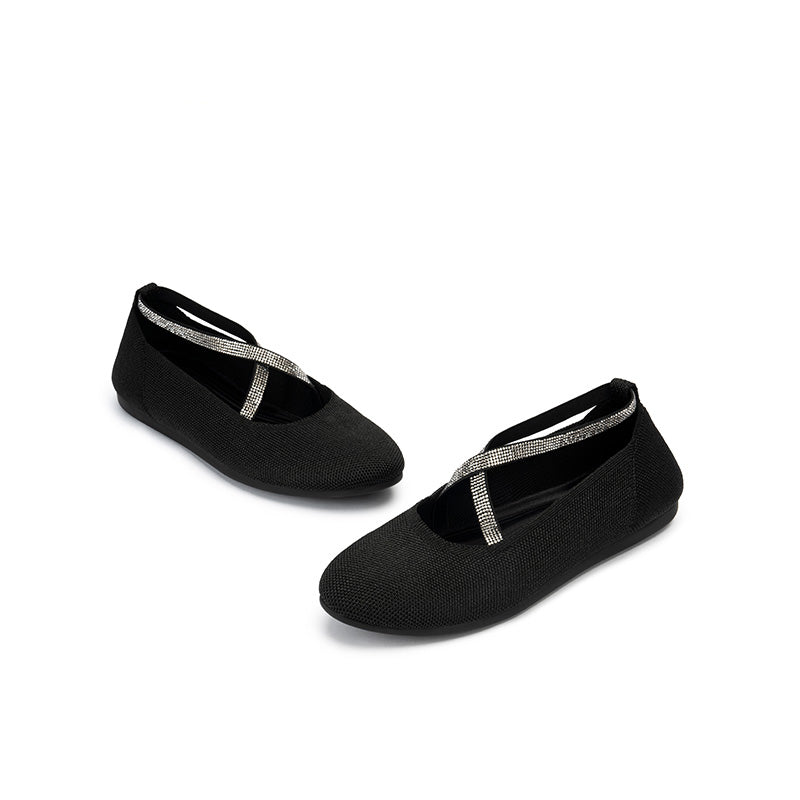 shallow pointed toe flat versatile commuter ballet shoes all black 5