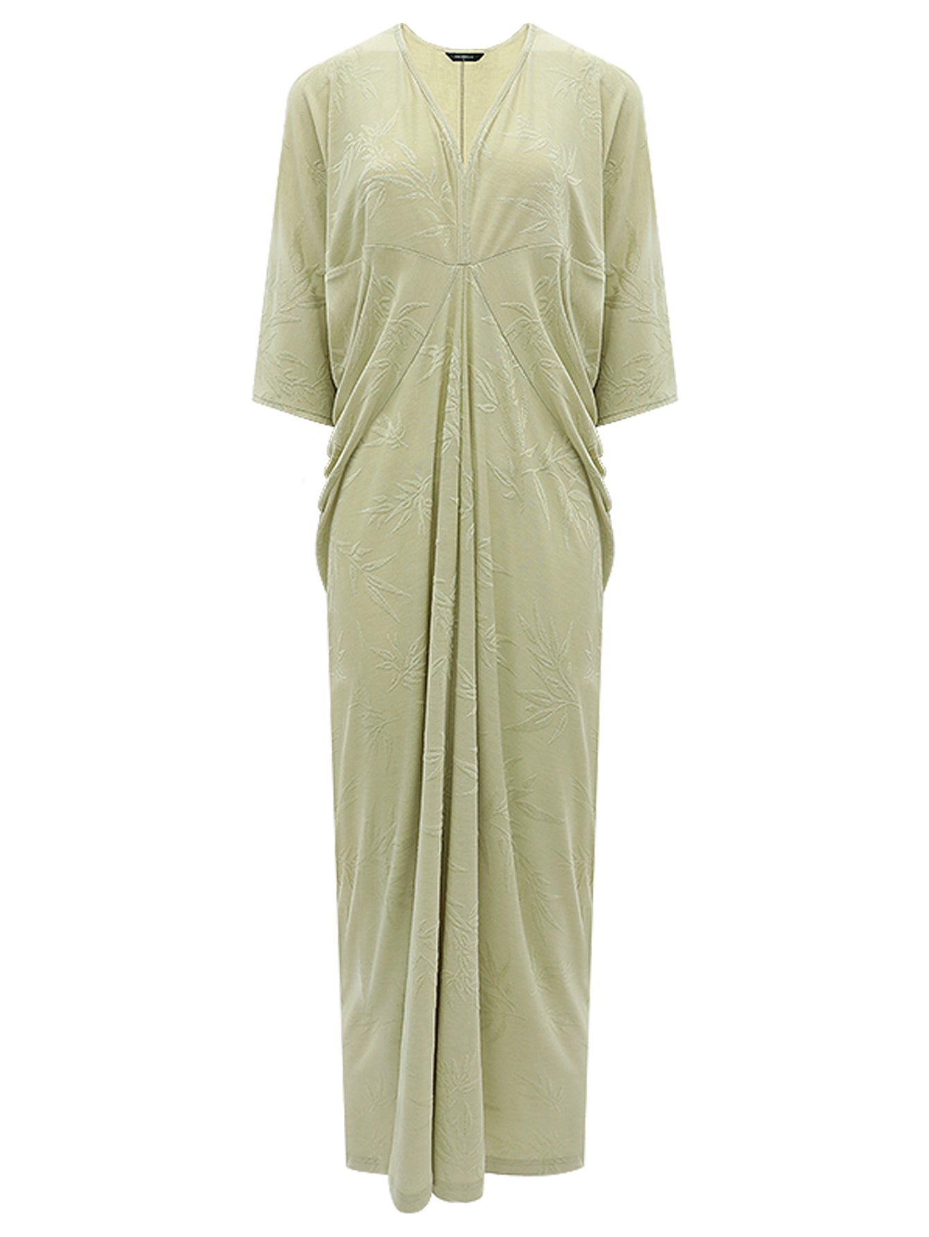 shawl neck bamboo jacquard knit maxi dress all avocado 4