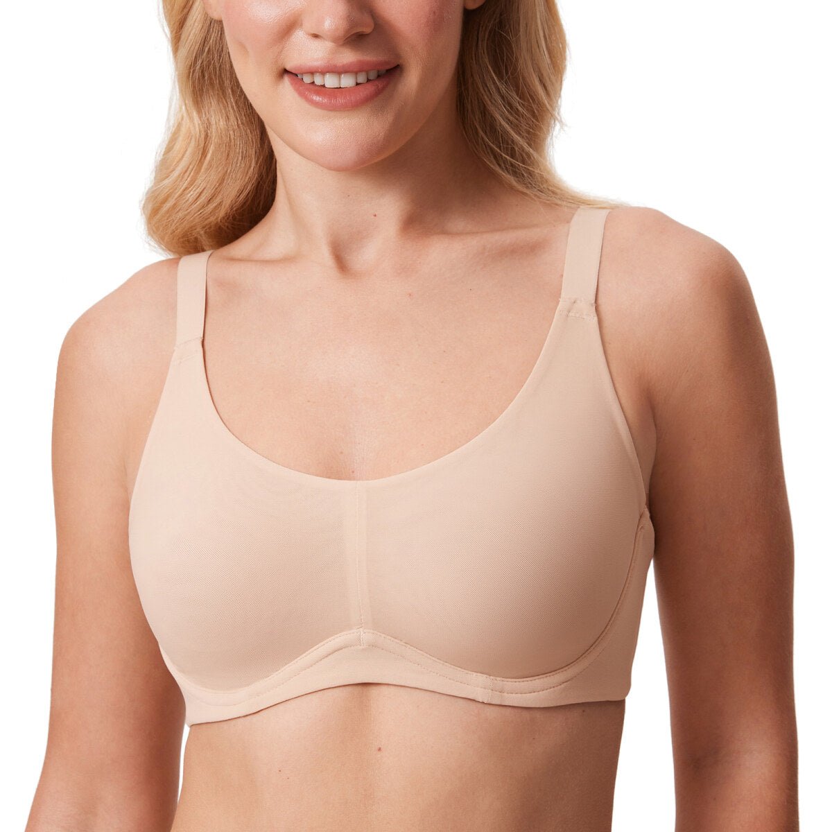 Sheer Double - Layer Mesh Full Coverage Underwire Support Bra