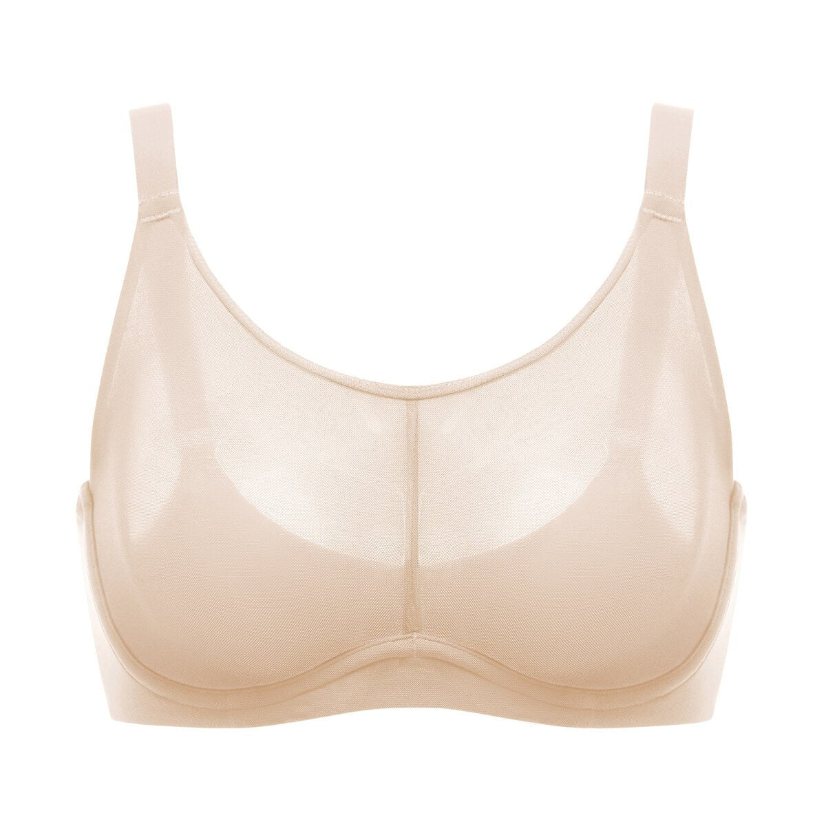 Sheer Double - Layer Mesh Full Coverage Underwire Support Bra