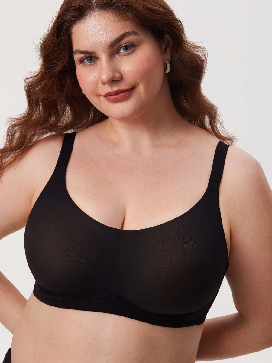 Sheer Double - Layer Mesh Full Coverage Underwire Support Bra