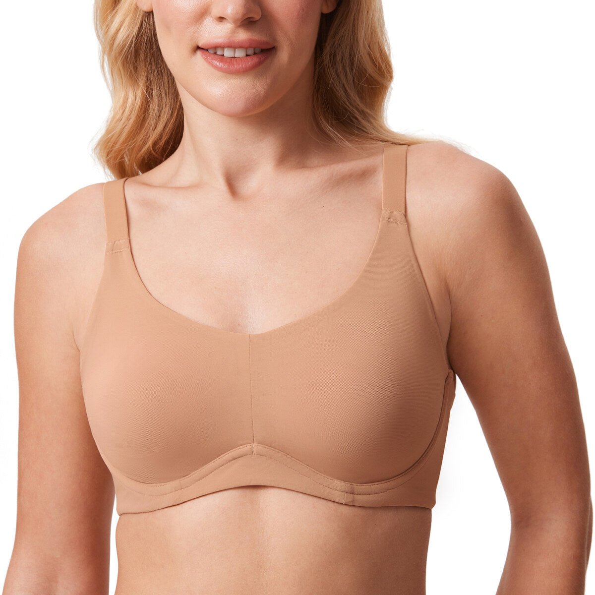 Sheer Double - Layer Mesh Full Coverage Underwire Support Bra