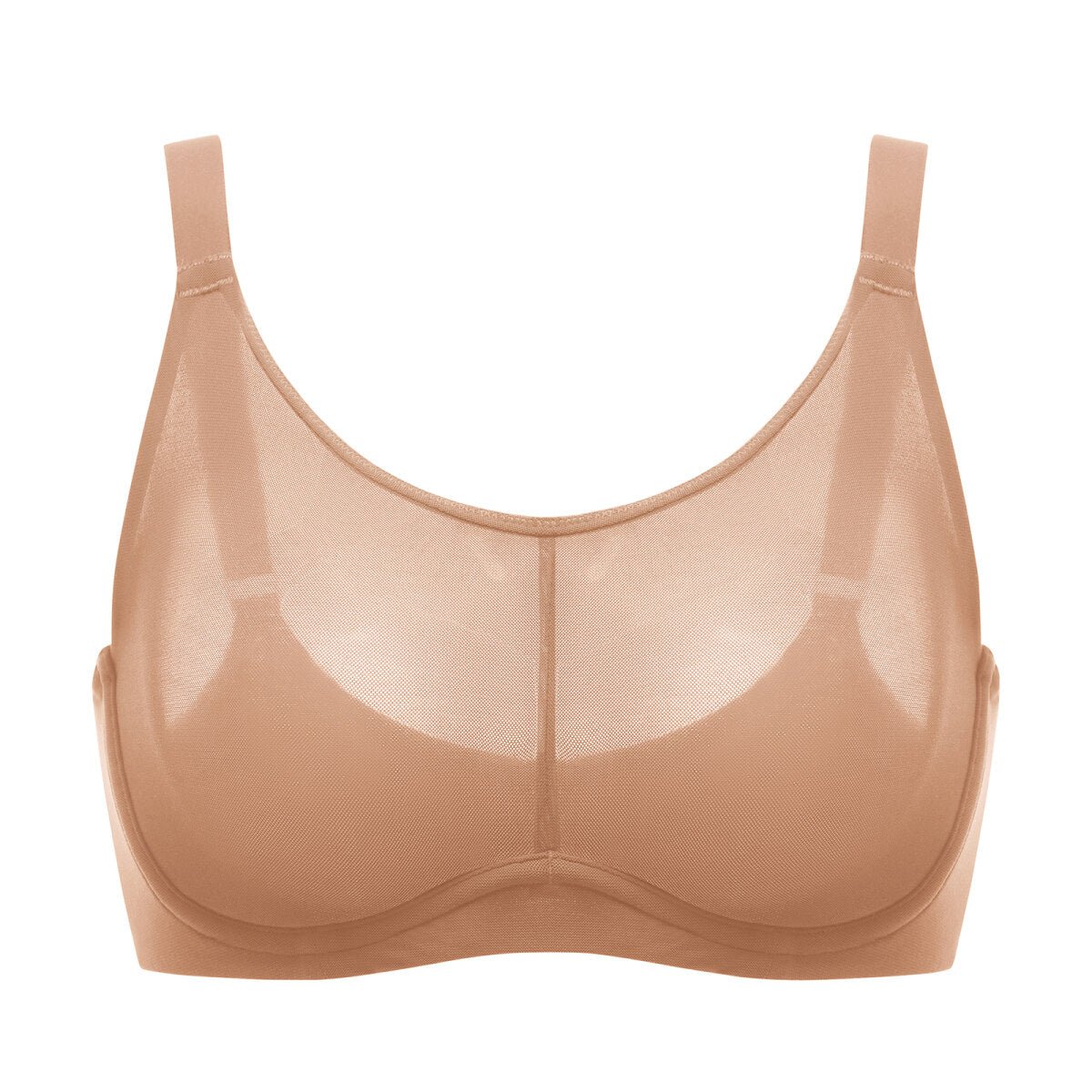 Sheer Double - Layer Mesh Full Coverage Underwire Support Bra