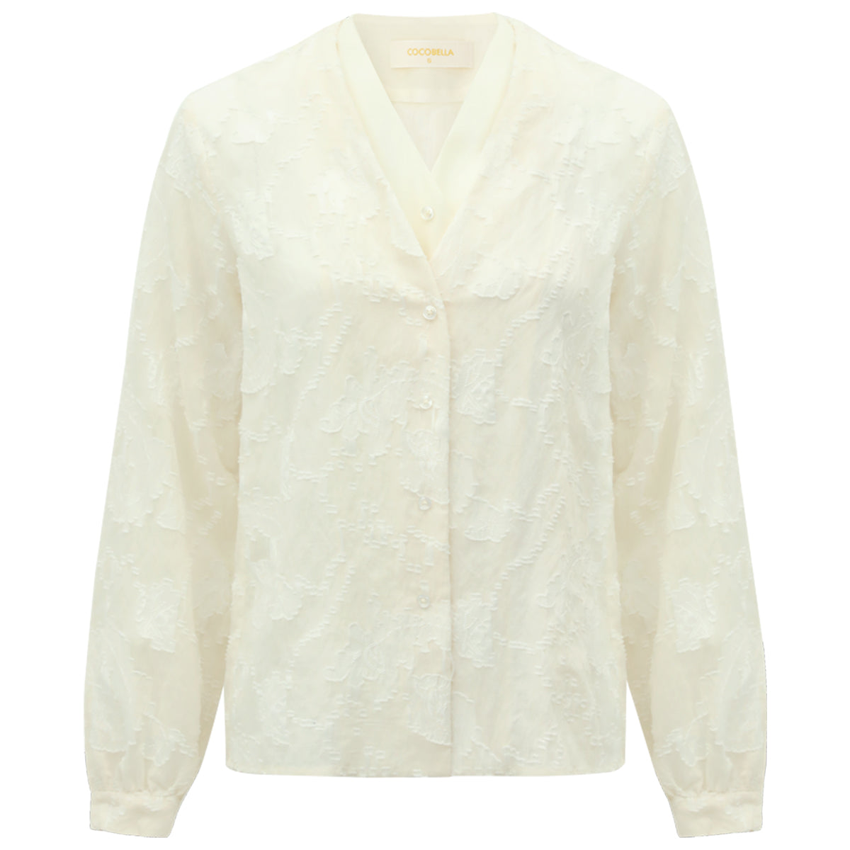sheer floral ivory lace long sleeve shirt all ivory 4