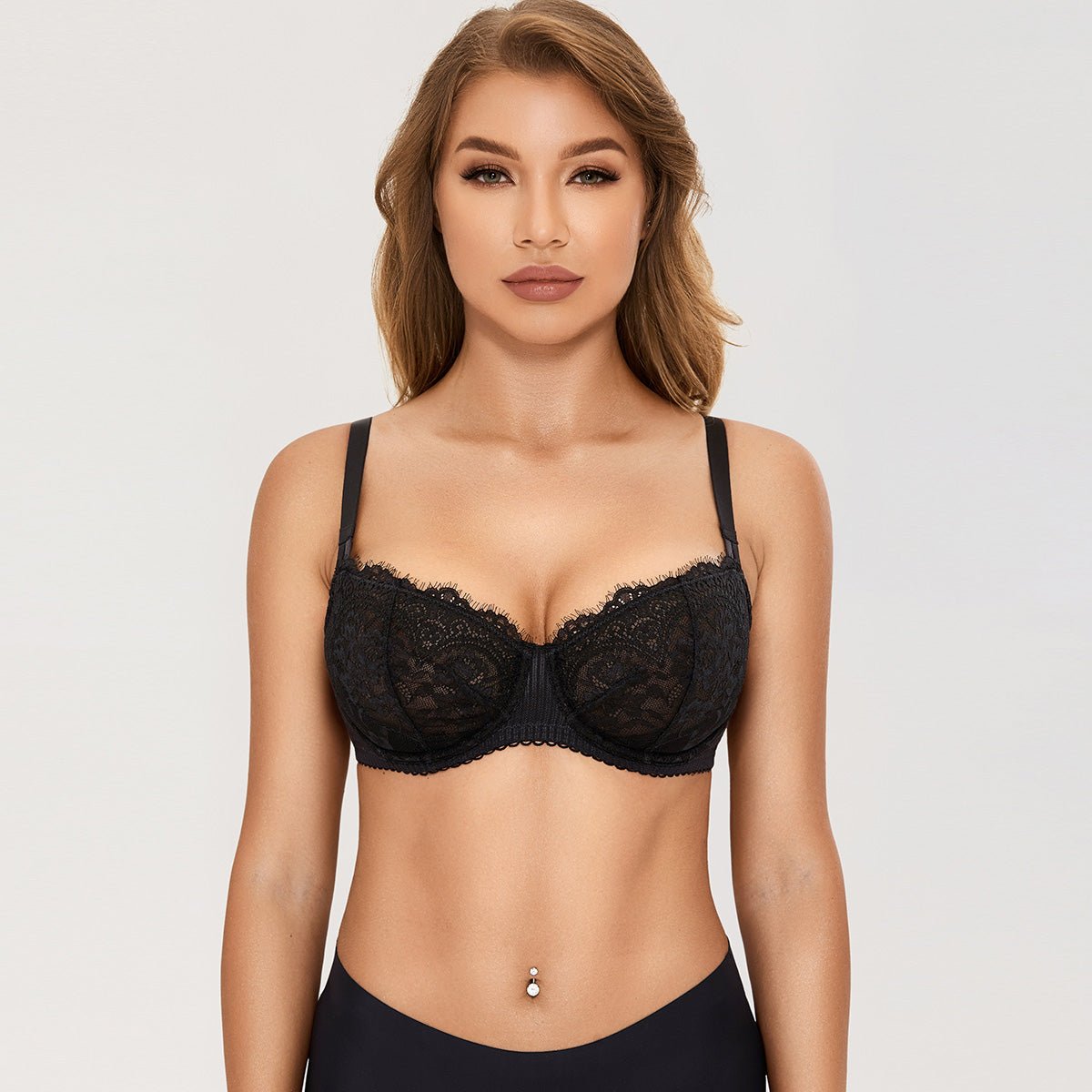 Sheer Lace Balconette Bra