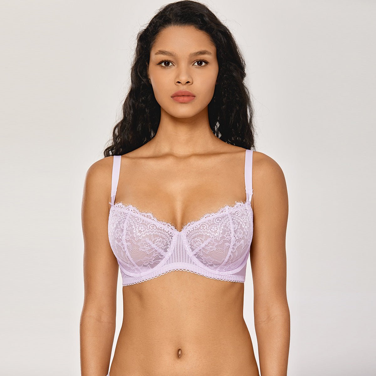 Sheer Lace Balconette Bra